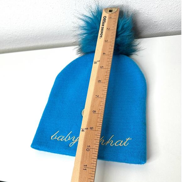Baby Phat Blue with Gold Logo and Heart Pom Beanie OS - Picture 10 of 10